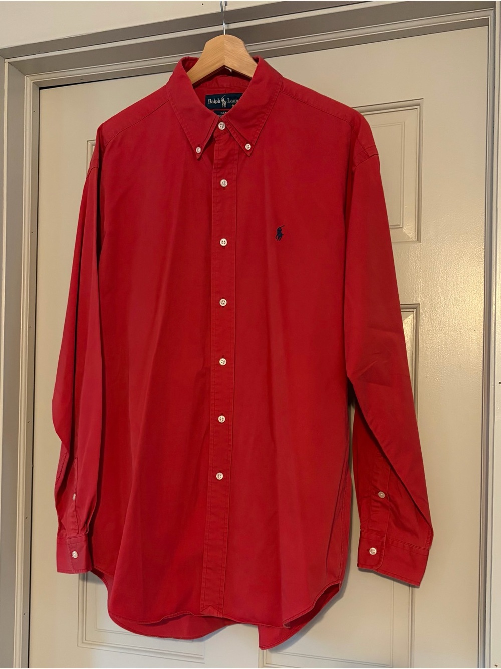 Ralph Lauren Blake Red 100% cotton button down shirt